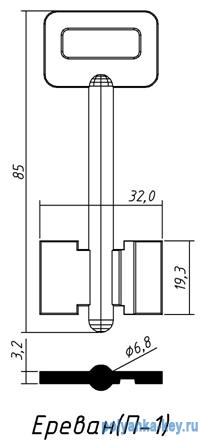 ЕРЕВАН-П1 (правый паз 85x19.5мм) (6.8мм) ERV3G