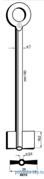x_x_8615_x   (L=150 F1=F2=18.4 D1=7 D2=3.7)