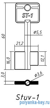 СТУВ-1 (60x16.2x21.3мм) (5.3х3.6мм)