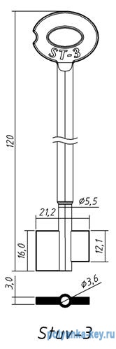 СТУВ-3 (120x16.2x21.3мм) (5.3х3.6мм)