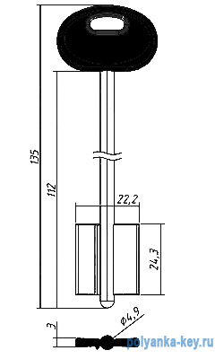 МТР-02ПЛ (135/83x24.3х22.2)(4.9мм)(выступ слева)