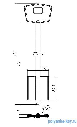 МТР-02 (133/83x24.3х22.2)(4.9мм)(выступ слева)